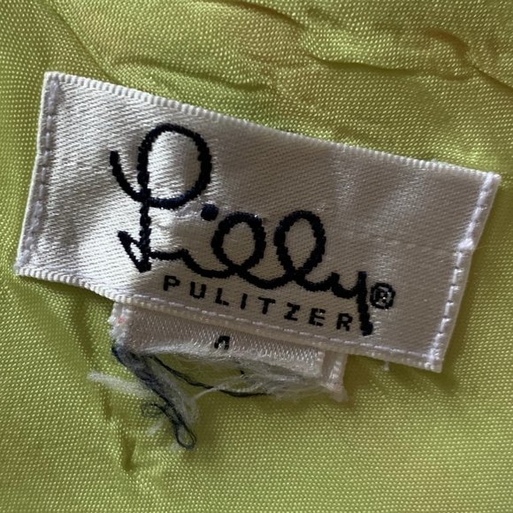 Lilly Pulitzer pink & green silk strapless dress - Picture 4 of 4